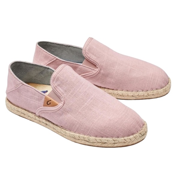 OluKai Kaula Pa’a Kapa Pink Rose Sea Salt Linen Espadrilles - 9 - Picture 1 of 16